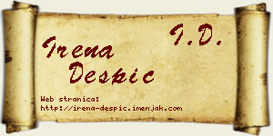 Irena Despić vizit kartica